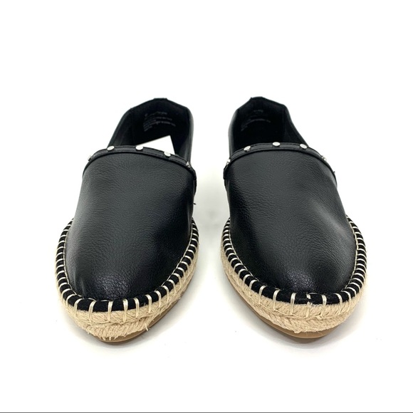 A New Day Maggie Black Faux Pebbled Leather Studded Espadrille Loafers Nwt Sz 11 - Picture 3 of 8